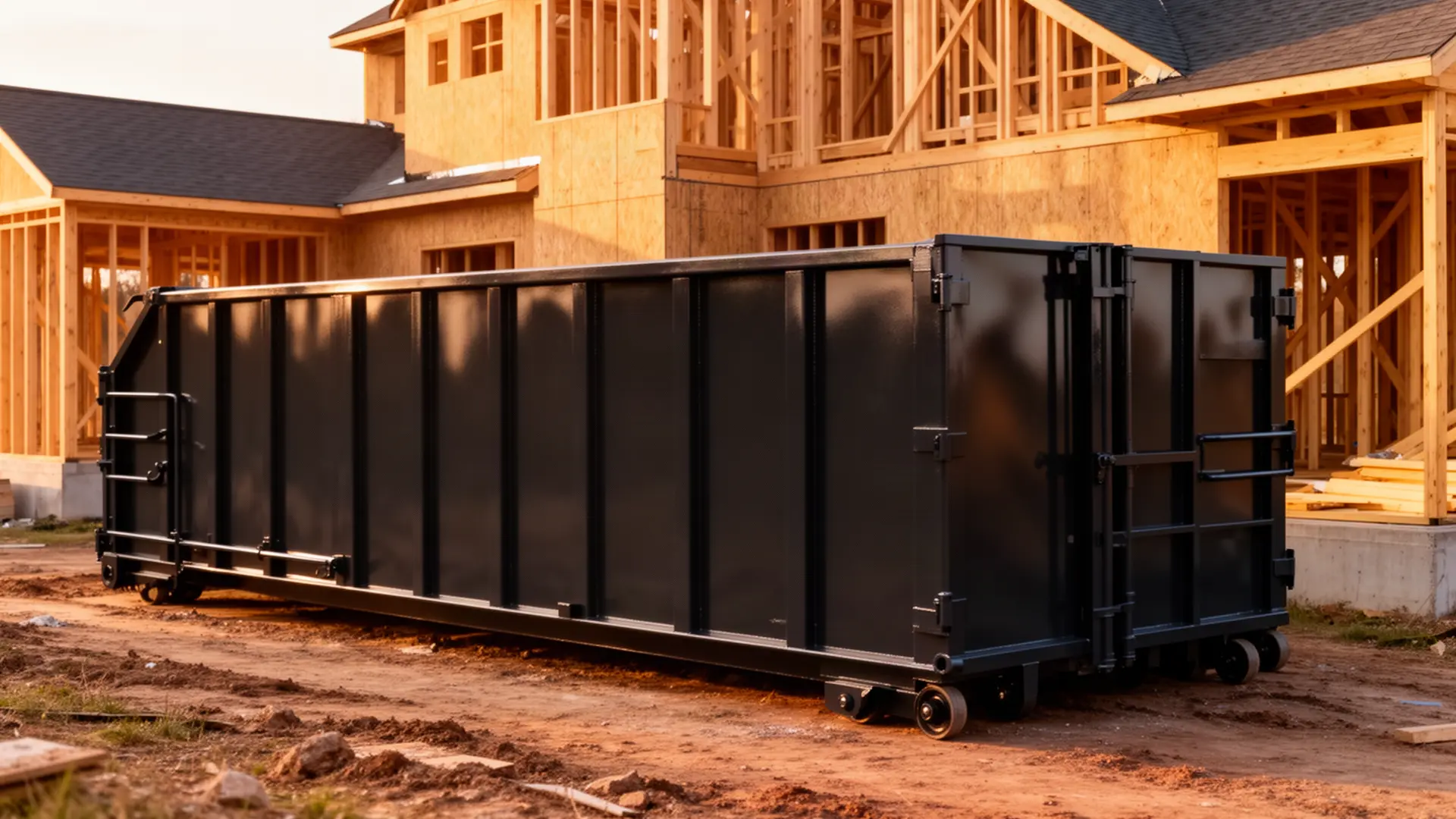 Roll-off dumpster from Rose Lake Dumpster Rental in Oklahoma City, OK